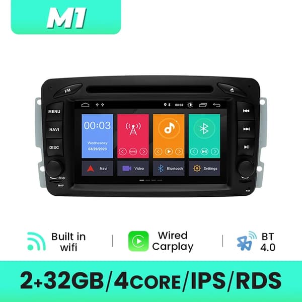 Bil DVD-afspiller, 4G Wifi-forbindelse, Android 12 operativsystem, 4Core 2GB 32GB