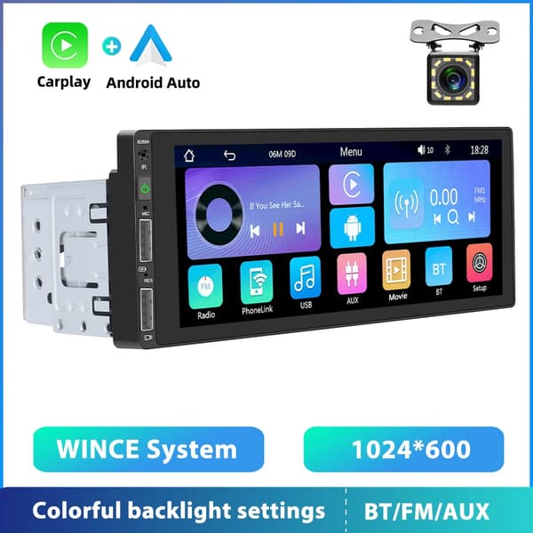 Auton mp5-soitin, HD-kosketusnäyttömonitori, Bluetooth FM-radiovastaanotin, n kanssa