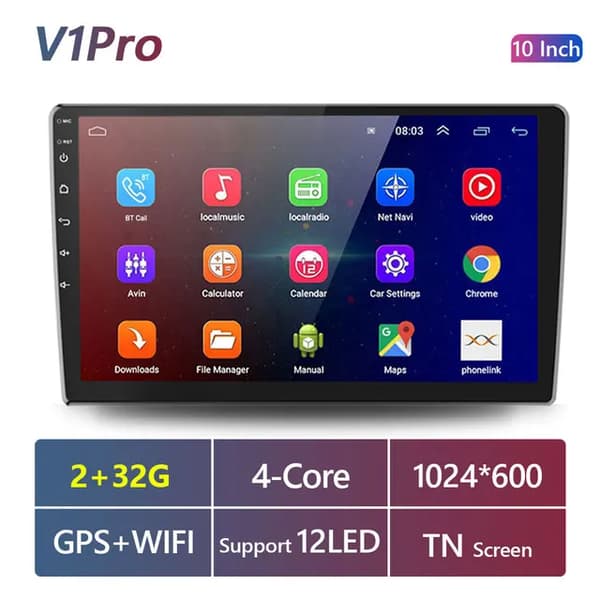 Bil stereo modtager, Android 100, GPS navigation, 10 tommer 2 32G