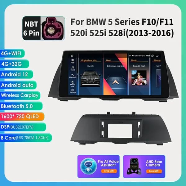 Android Autoradio, Multimediasystem, Carplay Integration, 4G 32G NBT AHD2 AI