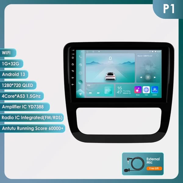 Bilradio, Android 13, GPS-navigation, P1