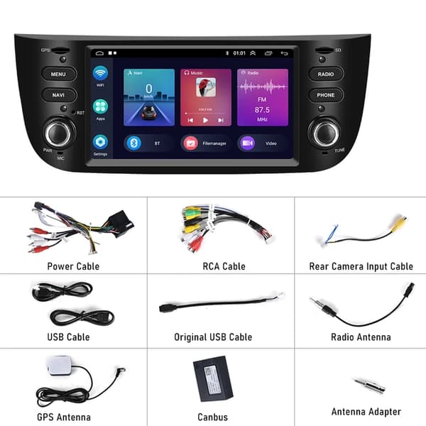 Auton DVD-soitin, Android 11, Carplay-yhteensopivuus, WIFI-yhteys, auton radio