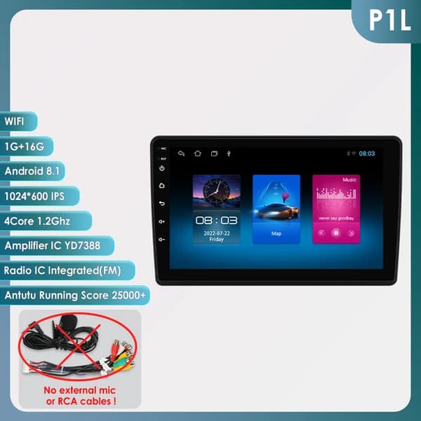 Carplay Android Radio, GPS-navigation, 4G-uppkoppling, P1L