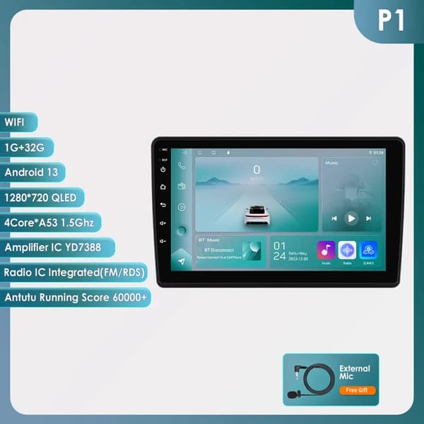 Carplay Android Radio, GPS Navigation, 4G-forbindelse, P1