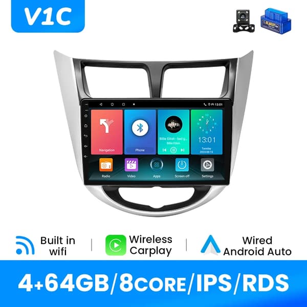 Bilradio, AI-stemmestyring, Android 12-kompatibilitet, S2C(4G 64G)OBD Cam