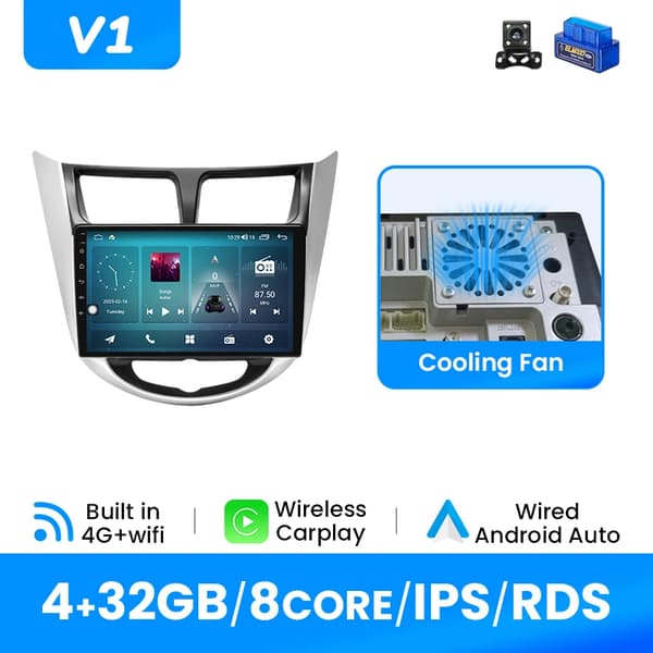 Autosoitin, tekoälyohjaus, Android 12 -yhteensopivuus, V1 (4G 32G) OBD-kamera