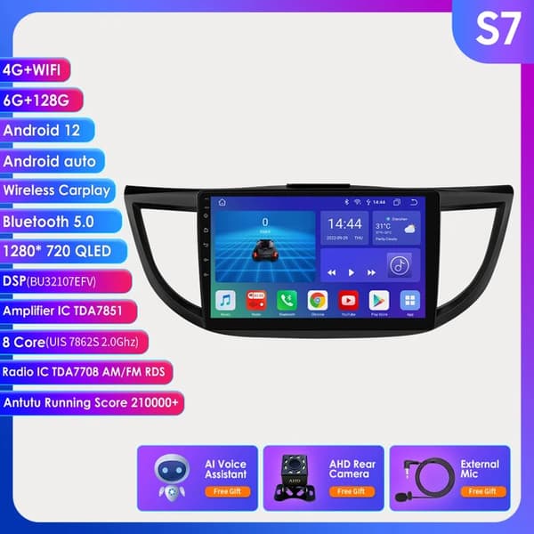 Carplay, Android 12 yhteensopivuus, GPS-navigointi, S7 AHDC1 AI