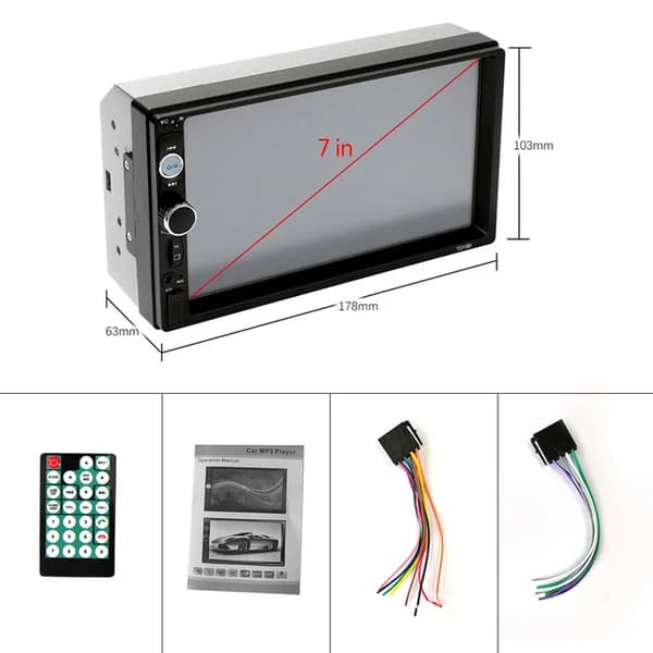 Bil Stereo Radio, Multimedia MP5 Afspiller, 7 Tommer Touch Skærm, kun bilradio