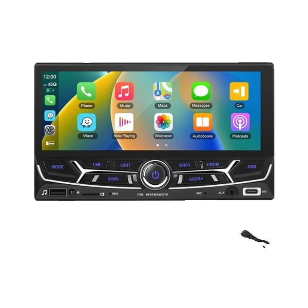 Carplay MP5-soitin, Bluetooth/FM-radiovastaanotin, Mirror Link -taajuuskorjainradio, Langaton Carplay-kamera