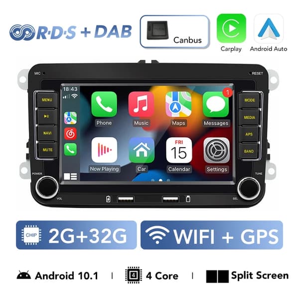 Auton stereo, Android 101, monimediasoitin, 2-32G Carplay DAB
