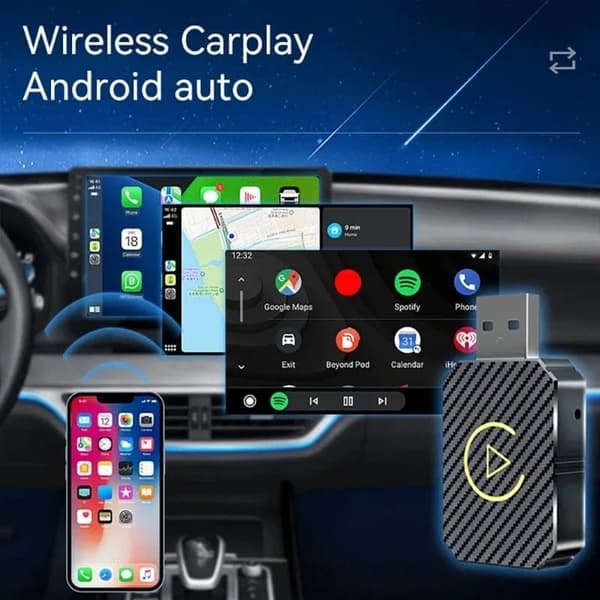 Bilmaskinens sammankopplingsbox trådbunden till trådlös carplay-modul android autocarplay-box