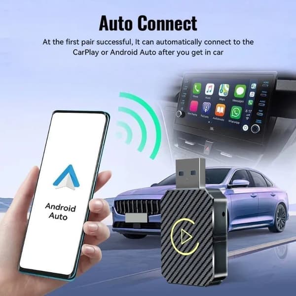 Bilmaskinens sammankopplingsbox trådbunden till trådlös carplay-modul android autocarplay-box
