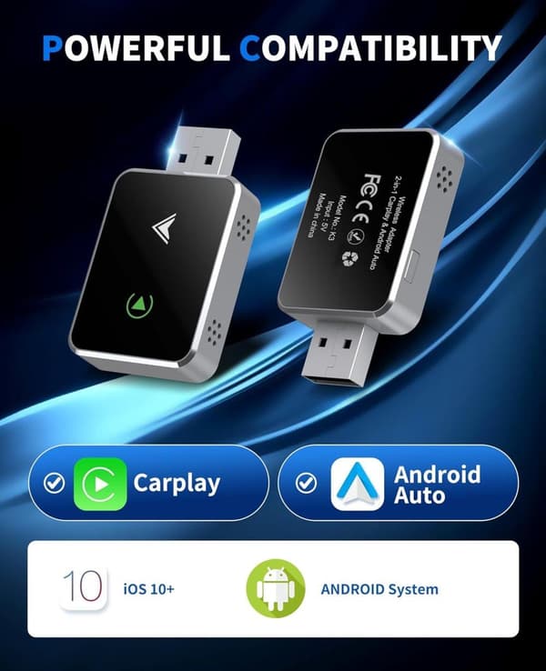 Trådløs CarPlay-adapter, Plug-and-play med ekstremt lav latenstid