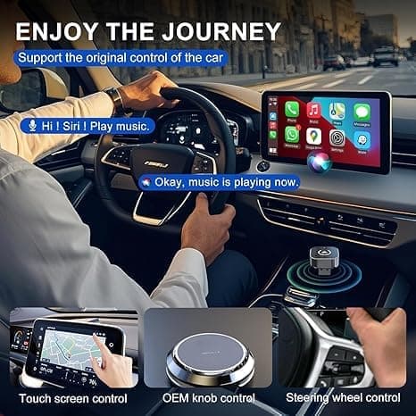 Langaton CarPlay-sovitin, CarPlaylle ja Android Autolle, Plug-and-play erittäin pienellä latenssilla