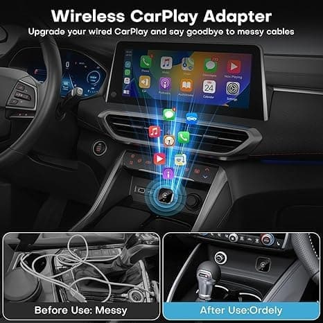 Langaton CarPlay-sovitin, CarPlaylle ja Android Autolle, Plug-and-play erittäin pienellä latenssilla