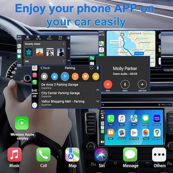 Trådløs CarPlay-adapter, til CarPlay og Android Auto, Plug-and-Play