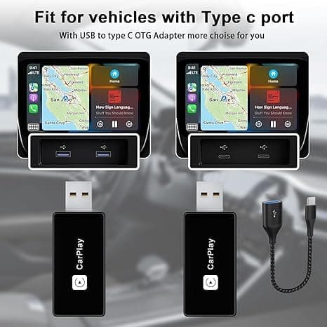 Trådløs CarPlay-adapter 2025, til CarPlay og Android Auto, Plug-and-Play