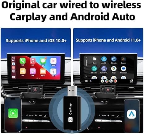 Trådløs CarPlay-adapter 2025, til CarPlay og Android Auto, Plug-and-Play