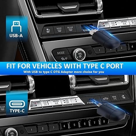 Langaton OBOSOE CarPlay-sovitin – USB-A & USB-C -kaksoisliitin, CarPlaylle ja Android Autolle, plug-and-Play pienellä viiveellä