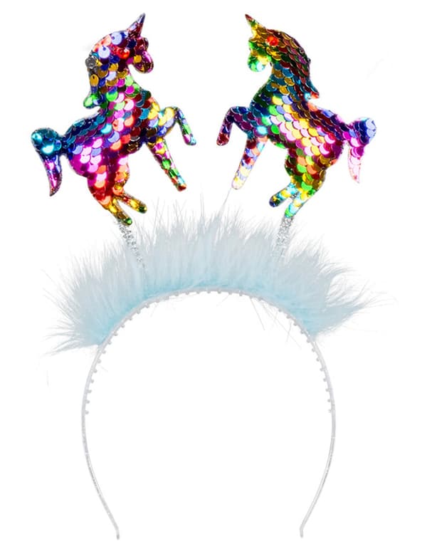 Diadem med glittriga enhörningar vuxen.Size-One size