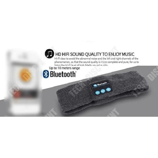 TD® Elektroniskt pannband Inbyggda hörlurar för män och kvinnor Handsfree-kit samtalssvar musik sport högteknologiskt pannband färg mörkgrå