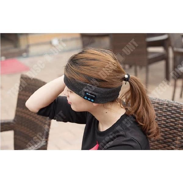 TD® Elektroniskt pannband Inbyggda hörlurar för män och kvinnor Handsfree-kit samtalssvar musik sport högteknologiskt pannband färg mörkgrå
