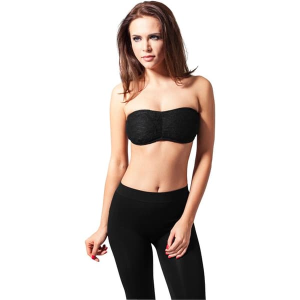 Bandeau-topp dam - URBAN CLASSICS - Snören - Svart - Vuxen - Leken spets