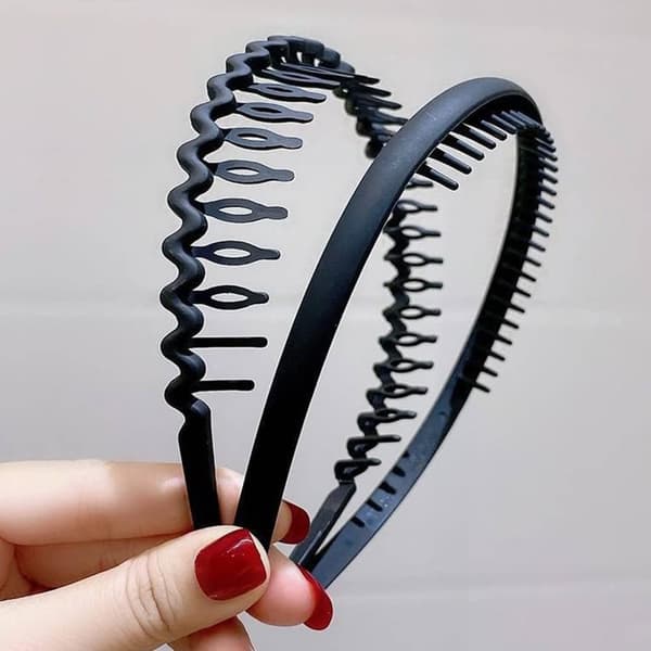 Lollanda Black Wave-muotoinen metallidiadeemi – unisex metallinen hiuspanta miehille ja naisille