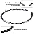 Pikkukuva 5 / 5: Lollanda Black Wave-muotoinen metallidiadeemi – unisex metallinen hiuspanta miehille ja naisille