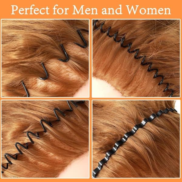 Lollanda Black Wave-shaped Metal Diadem – Unisex Metal Pandebånd til mænd og kvinder