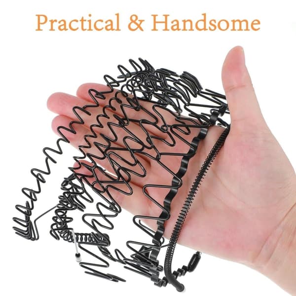Lollanda Black Wave-shaped Metal Diadem – Unisex Metal Pandebånd til mænd og kvinder