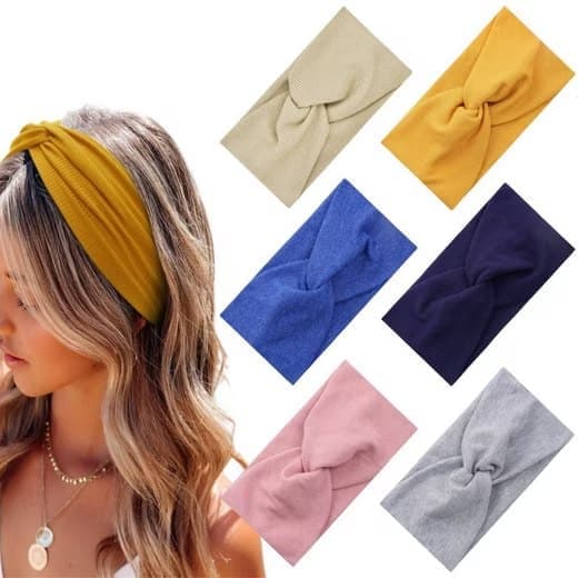 Moorle 6-Stk Anti-Slip Pandebånd - Boho, Elastisk Hårbånd Pandebånd Stretch, Kvinder, Alle årstider