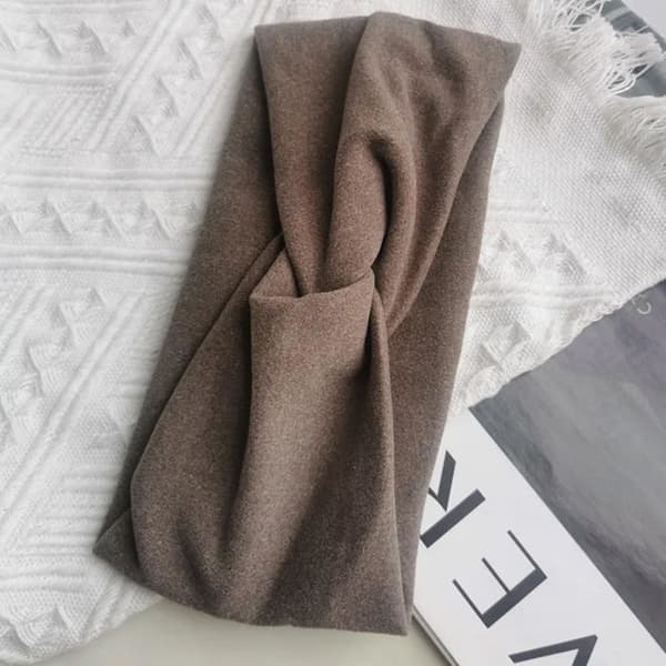 Basic Jersey Silk Fused Hairband Cozy Cinnamon Brown