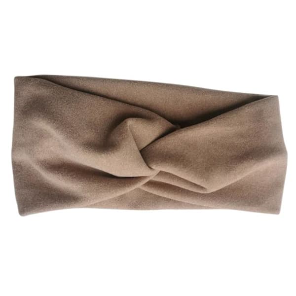 Bandeau Croisé för Hår Basisk i Spretig Jersey Enfärgad Cosy Kaki Kaki