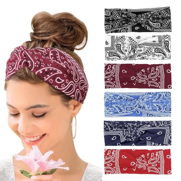 Lollanda Hårband Kvinna Headband Sommar Pannband Dam Boho Wide 6 st