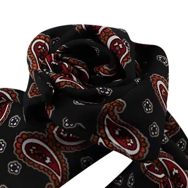 Bandeau stil turban för hår i tryckt paisleymönster retro svart svart