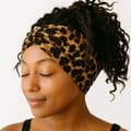 Miniatyrbild 3 av 3: Bandeau Kryssat för Hår i Mjuk Tryckt Leopard Chict Brun Brun