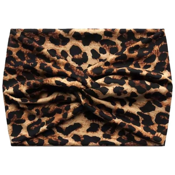 Bandeau Kryssat för Hår i Mjuk Tryckt Leopard Chict Brun Brun