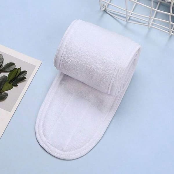 Bandeau Spa för Hår i Mikrofiber med Bomullstextur Vit Vit