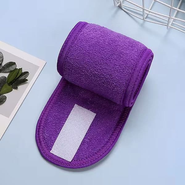 Bandeau Spa för Hår i Mikrofiber med Kottentextur Mörklila