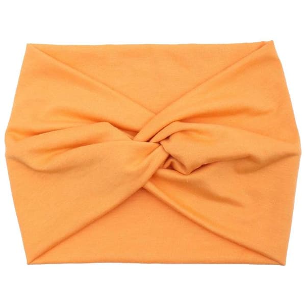 Elegant Enfärgad Orange Mjuk Bomullshårband