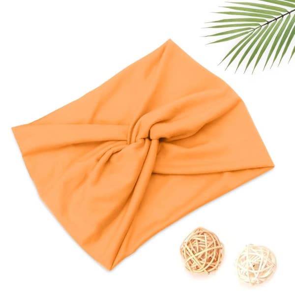 Elegant Enfärgad Orange Mjuk Bomullshårband