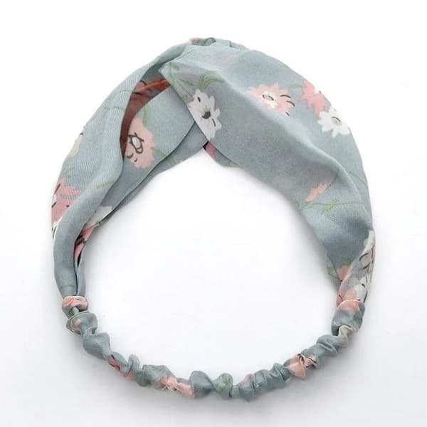 Satinblomster Minimalistisk Grön Hår Torsadé Huvudband