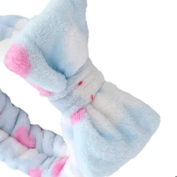 Bandeau Spa för Hår i Fleece med Blå Kaninmönster