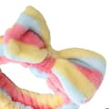 Miniatyrbild 2 av 3: Bandeau Spa för Hår i Randig Blå och Rosa Gul Fleecefilt