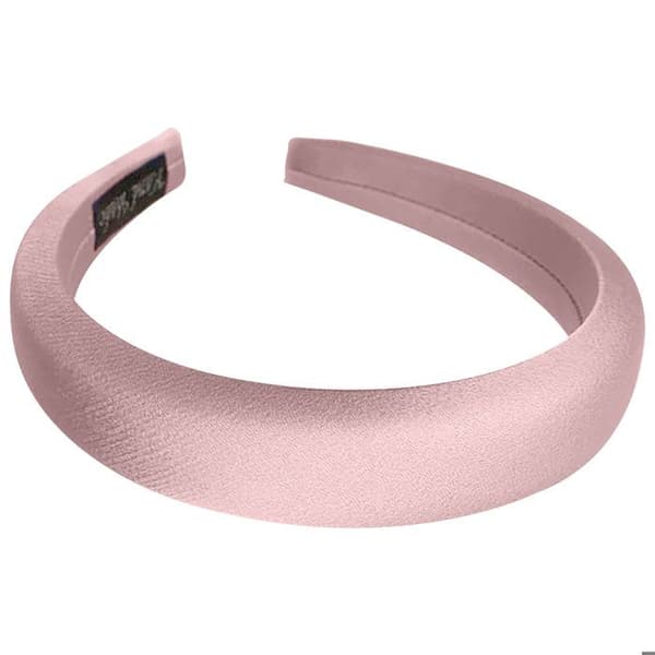 Bred Snygg Hårband i Satin med Kuddig Glamour Rosa