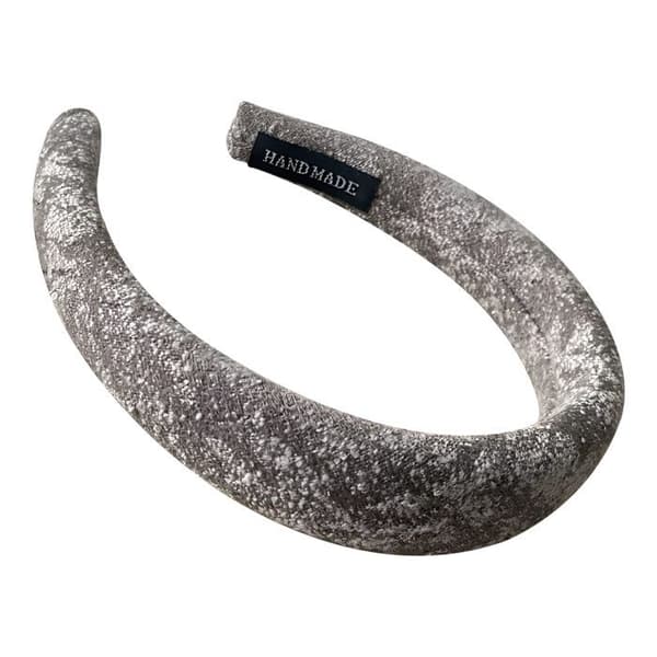 Bred toppband med enfärgad vintage chic grått nät för hår.