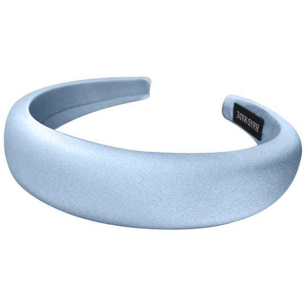 Bred Satin Kudde Hårband Glamour Blå