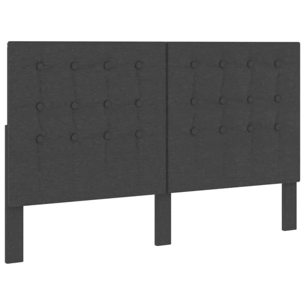 vidaXL sengegavl med mønster 160x200 cm stof mørkegrå
