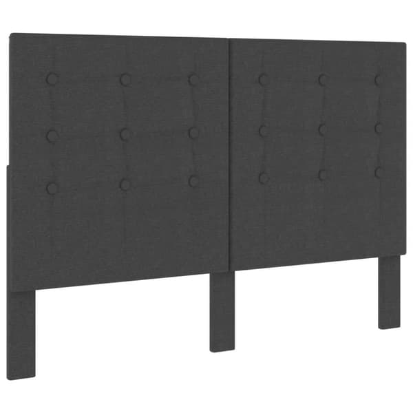 vidaXL sengegavl med mønster 140x200 cm stof mørkegrå